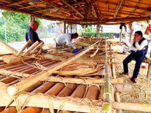bamboo boat, bamboo raft